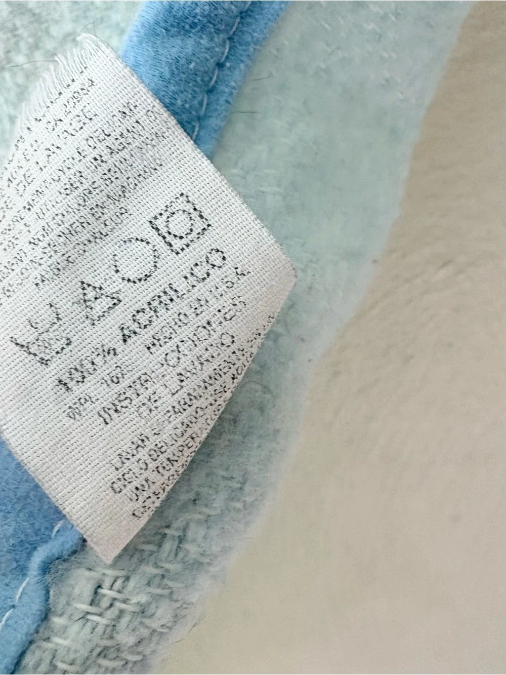 Vintage Sears Colormates Rocking Horse Pastel Baby Blanket